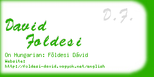 david foldesi business card